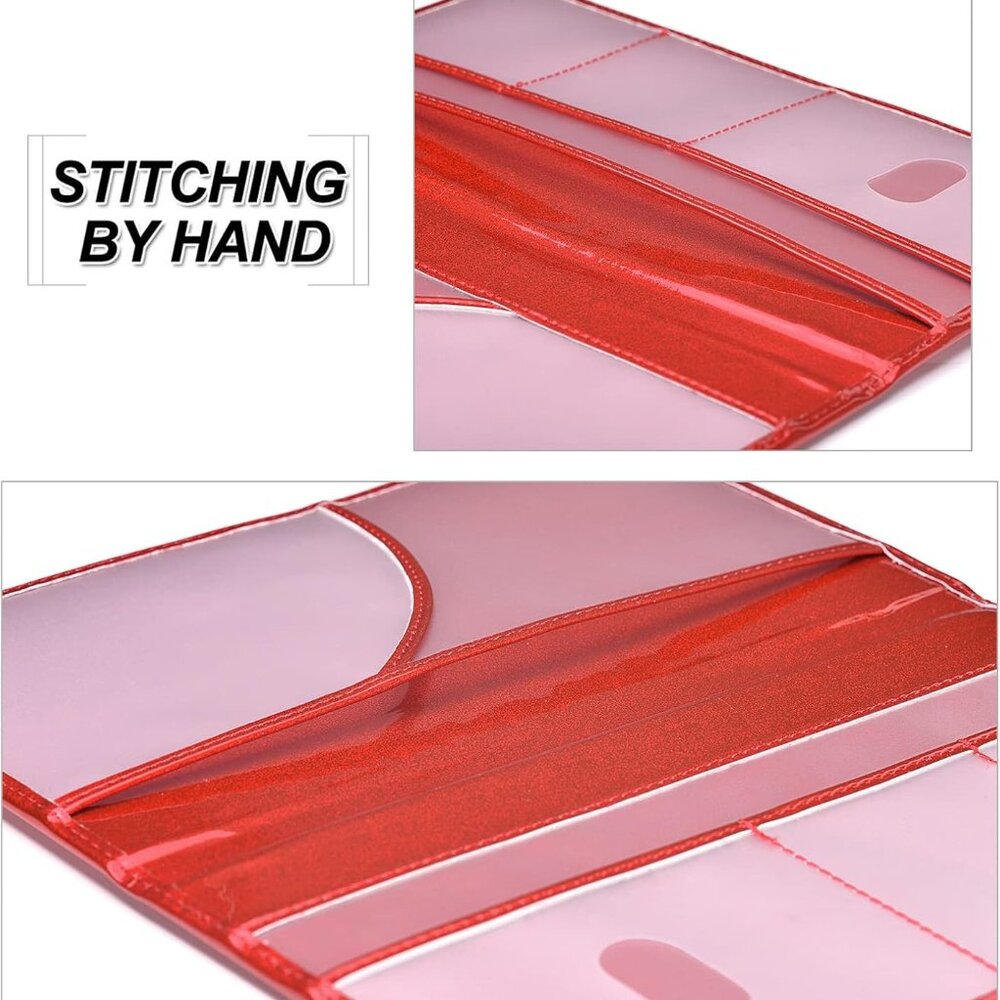 Car Registration and Insurance Card Holder,Glitter Leather Vehicle Glove Box Aut - Picture 6 of 7